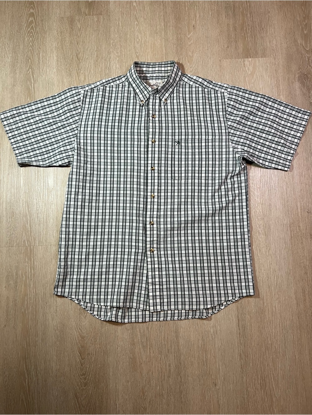 Vintage Arnold Palmer Casual Short-Sleeve Button-Down Plaid Shirt